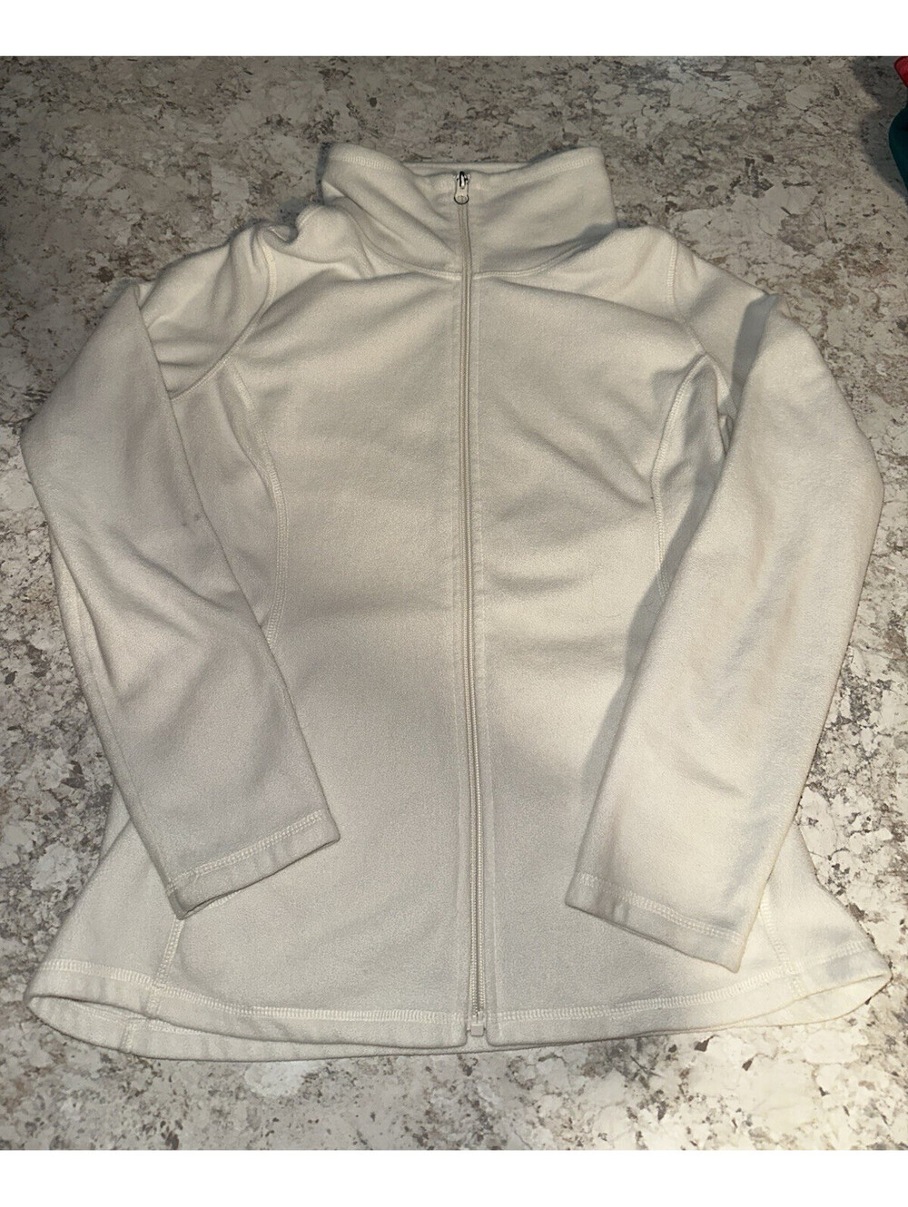 Old Navy Women's M White Fleece Full Zip Hoodie Hooded Pockets Solid